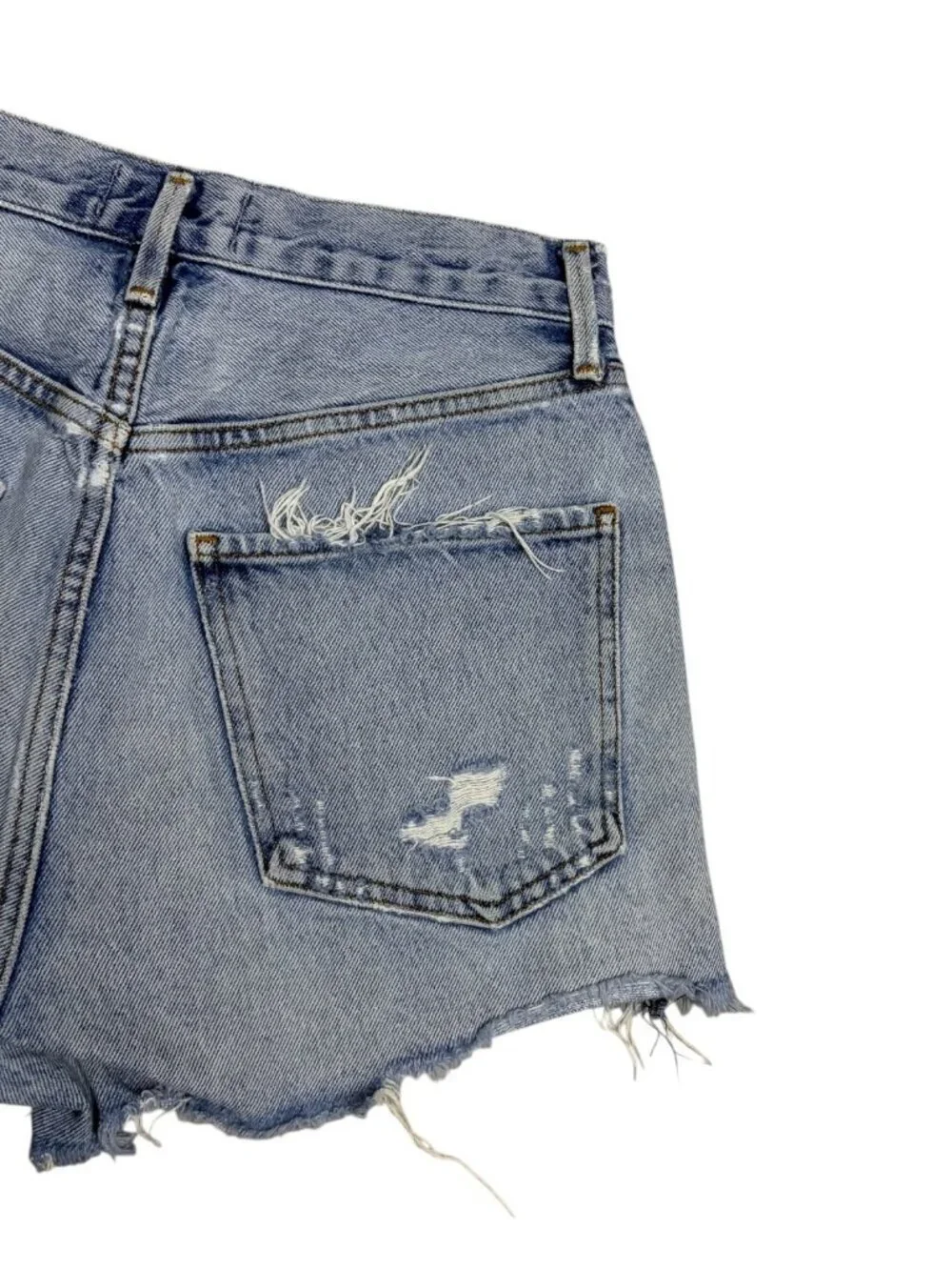 AGOLDE Raw Hem Cut Off Summer Designer Denim Jean Shorts Womens 26